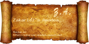 Zakariás Amadea névjegykártya